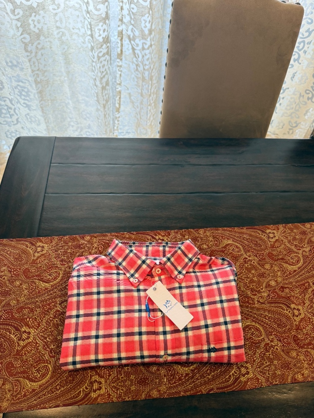 Southern Tide Men's Large Snapper Beachrock Plaid Sportshirt MSRP $118
